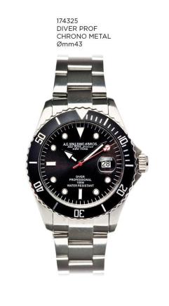 AG Spalding & Bros DIVER PROF CHRONO METAL Black 174325
